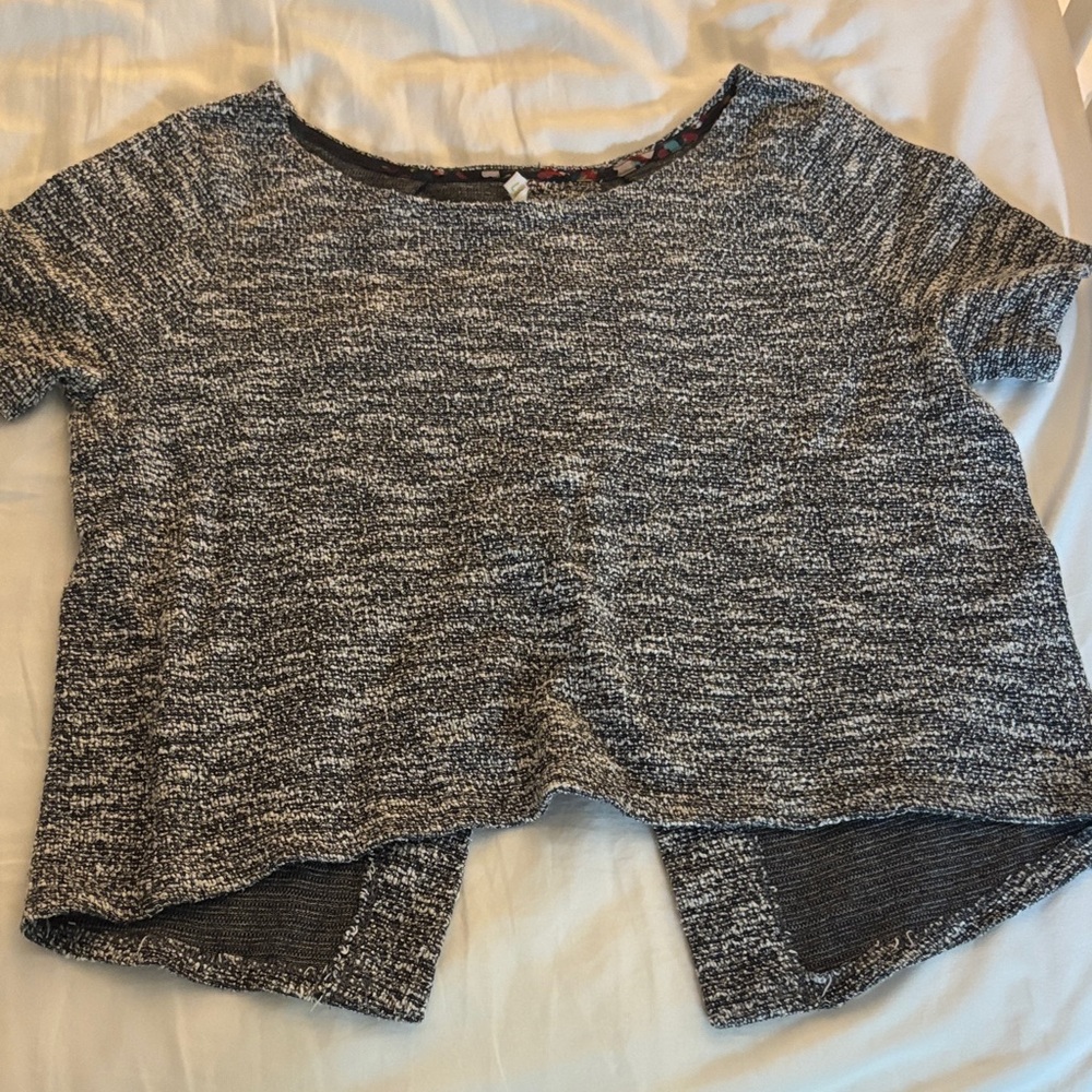 Tweed-like swingy crop top